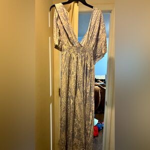 Size L white/periwinkle Maxi Dress